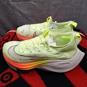 %Nike Air Zoom Alphafly Next% Size 8.5 Men Carbon Race Barely Volt A 15